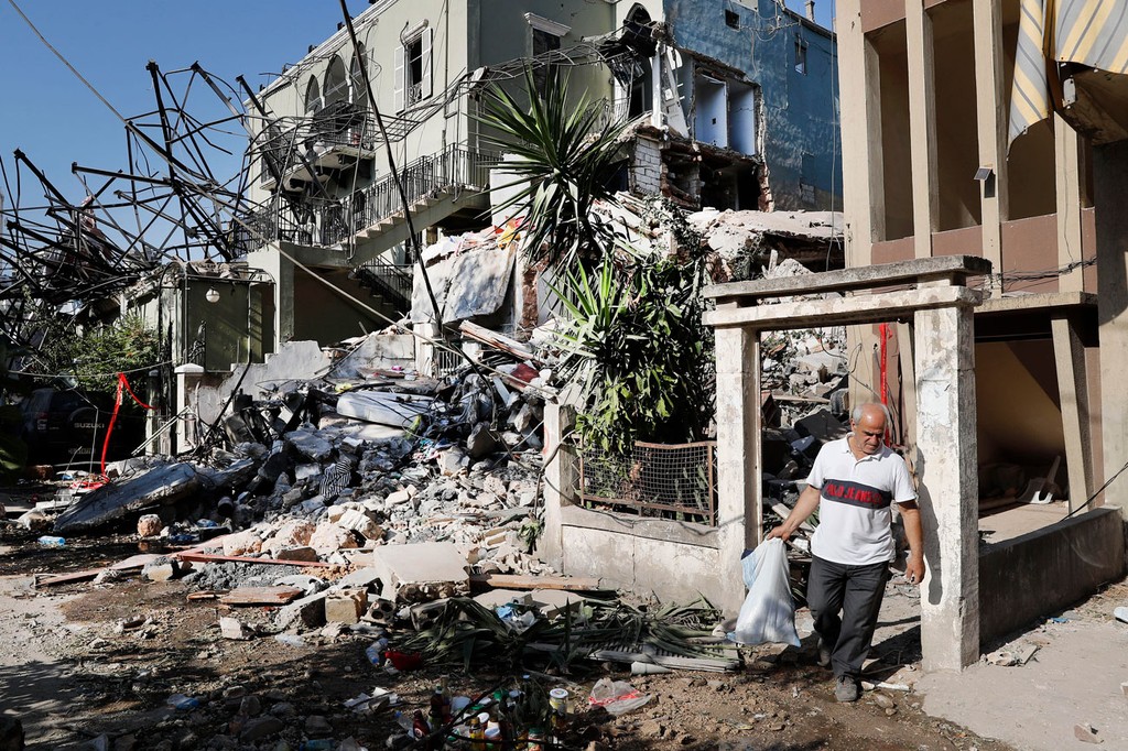 לבנון ביירות פיצוץ אסון נמל יומיים אחרי
