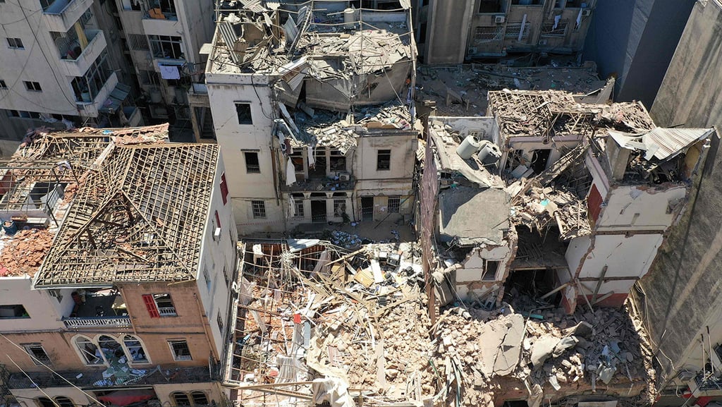 Aftermath of Beirut port blast (Photo: AFP) הריסות פיצוץ נמל ביירות לבנון