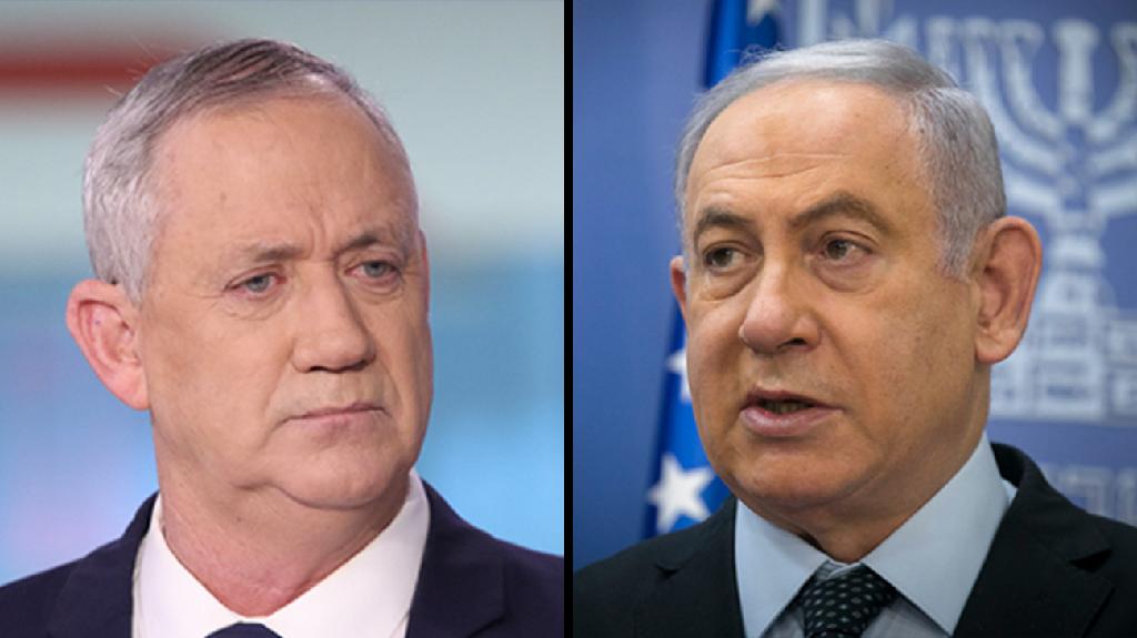 Defense Minister Benny Gantz and Prime Minister Benjamin Gantz (Photo: Avi Moalem, Flash 90) בנימין נתניהו בני גנץ