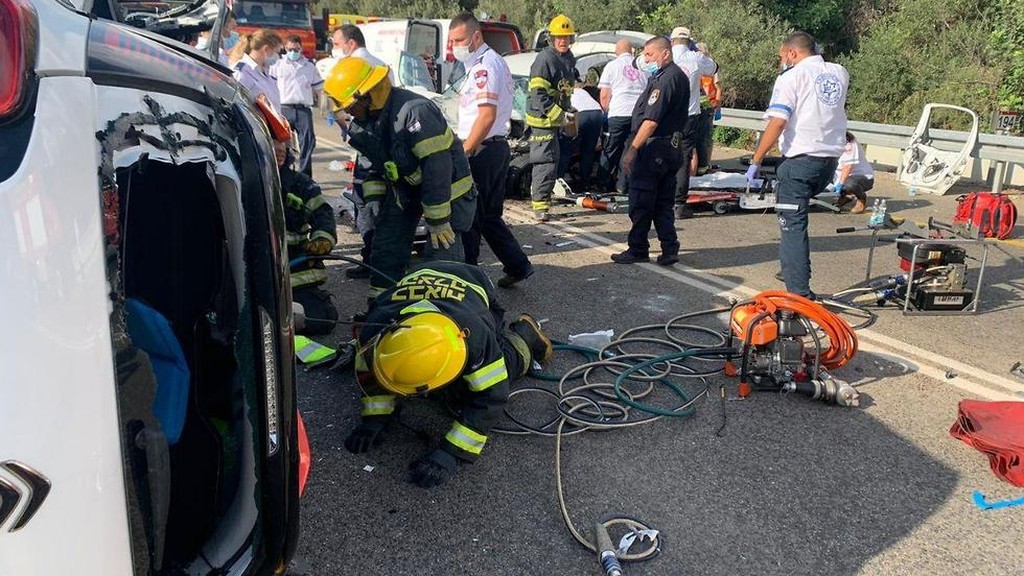 זירת התאונה סמוך למושב מגדים בצפון