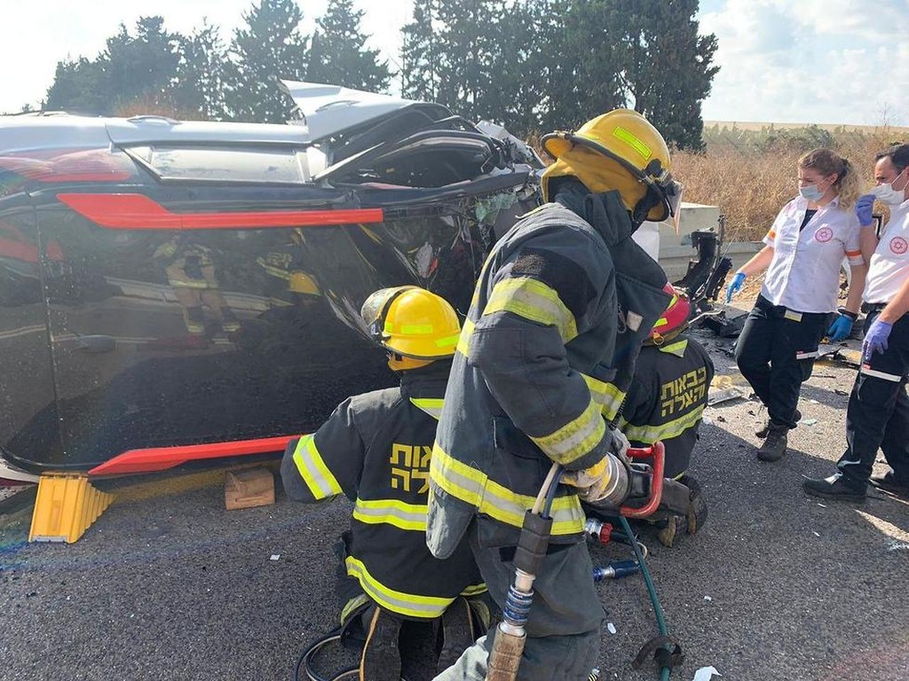 זירת התאונה סמוך למושב מגדים בצפון