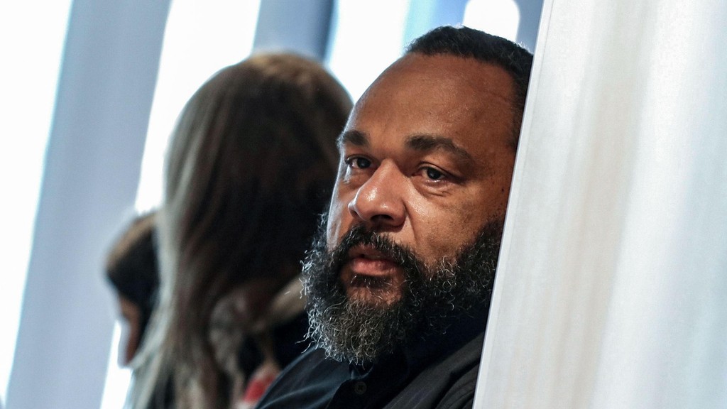  Dieudonne MBala MBala arrives at the Paris courthouse