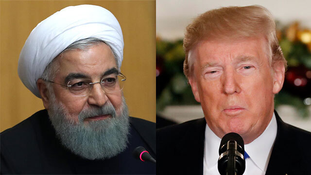 דונלד טראמפ ונשיא איראן חסן רוחאני (צילום: AFP, AP) דונלד טראמפ חסן רוחאני