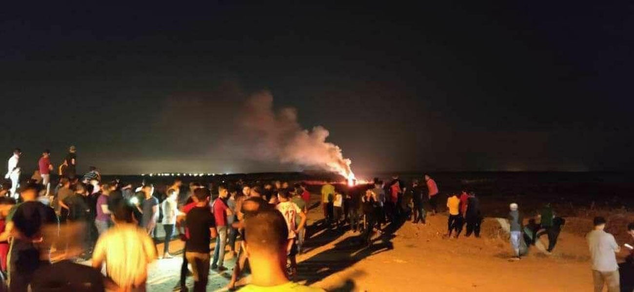 השלכת מטעני נפץ מרצועת עזה לשטח ישראל