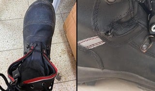 נעליים קרועות של כבאי