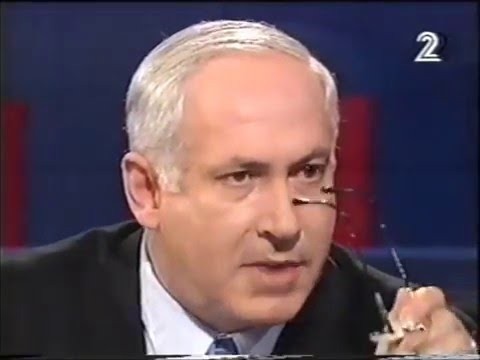 Prime Minister Netanyahu during a debate leading up to the 1999 elections which he had lost 