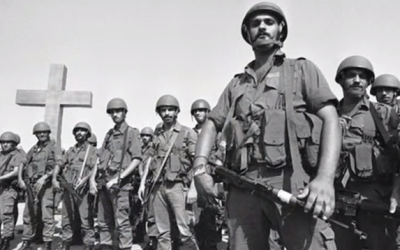 Maronite Falangists in Beirut during the 1975-90 civil war Maronie Falangists in Beirut during the 1975-90 civil war