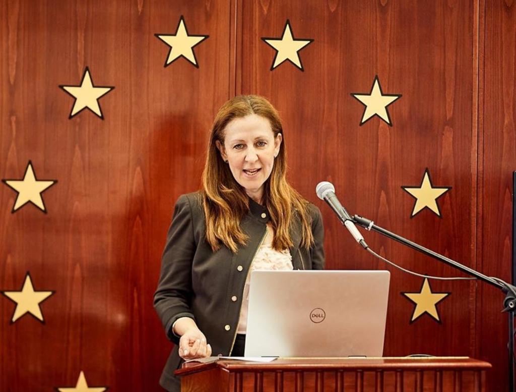 Jean Candiotte speaks at the Creating a New Narrative of Tolerance conference in Brussels in March (Photo: Courtesy) Jean Candiotte speaks at the Creating a New Narrative of Tolerance conference in Brussels in March