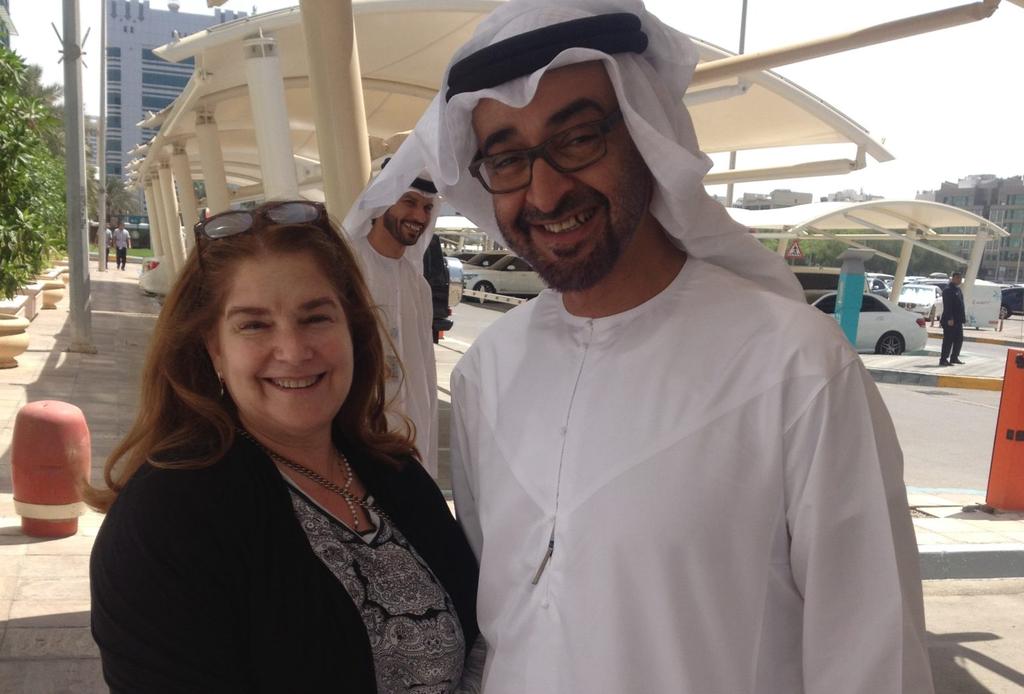 Beth Margolis Rupp poses with the crown prince of Dubai, Mohammed bin Zayed (Photo: Courtesy) Beth Margolis Rupp poses with the crown prince of Dubai, Mohammed bin Zayed