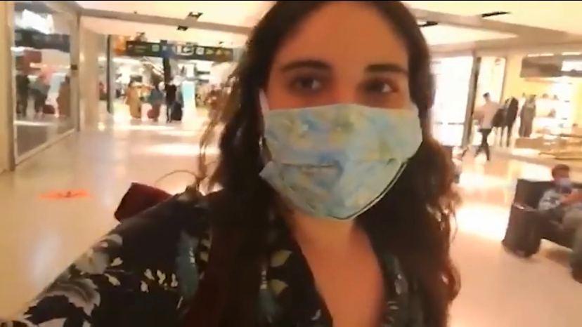 מאיה מידן בשדה התעופה בליסבון