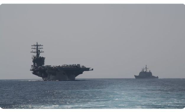 A U.S. carrier in the Gulf (Photo: Twitter ) A U.S. carrier in the Gulf