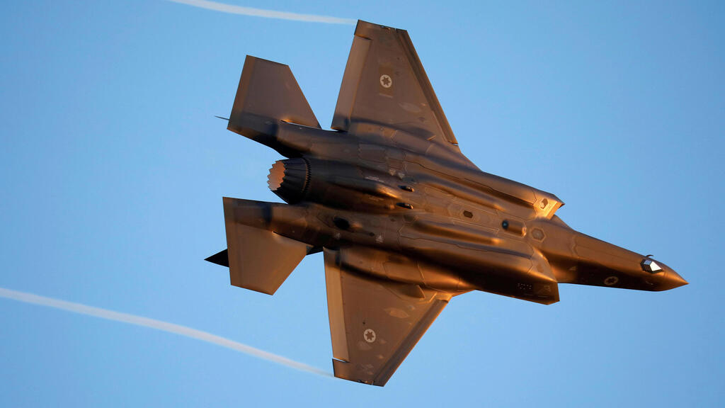 Israeli Air Force F-35 flies during an aerial demonstration at a graduation ceremony for Israeli air force pilots