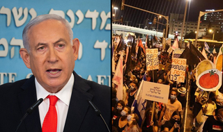 בנימין נתניהו הפגנה בלפור 