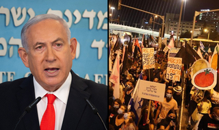 בנימין נתניהו הפגנה בלפור 