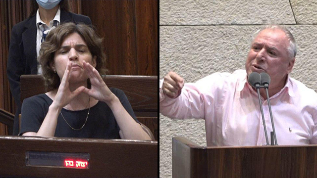 מתקוטטים בכנסת. פופוליזם במקום בריאות (צילום: ערוץ כנסת) ישראל לפני סגר, והשר אמסלם מאשים בכנסת: "אנרכיסטים קראו לי יא שמן"