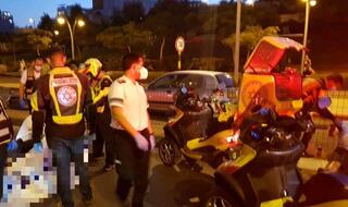 זירת תאונת הדרכים בראשון לציון בה נהרגה הולכת רגל