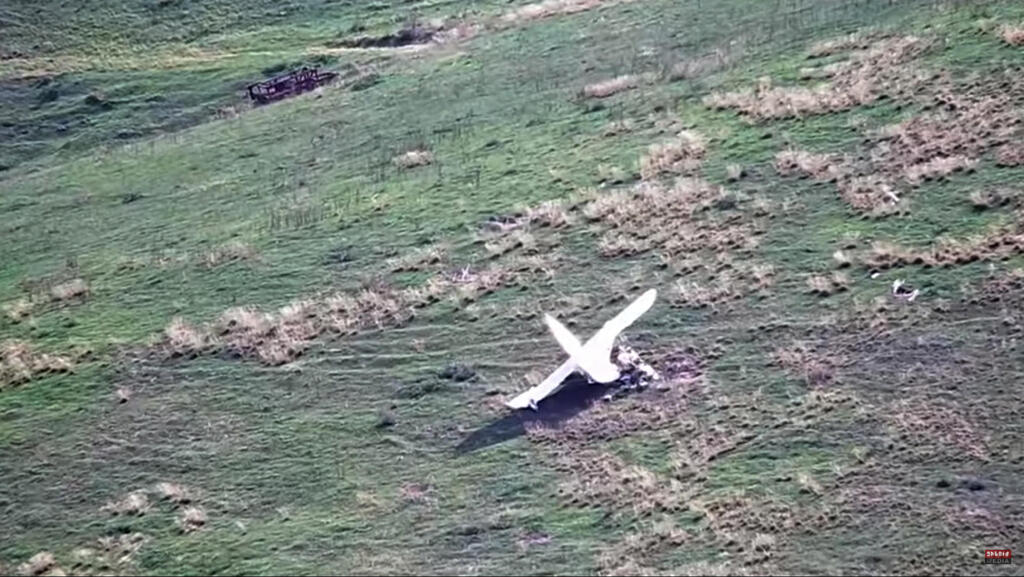  a downed Azeri drone during military clashes along the contact line of the self-proclaimed Nagorno-Karabakh Republic