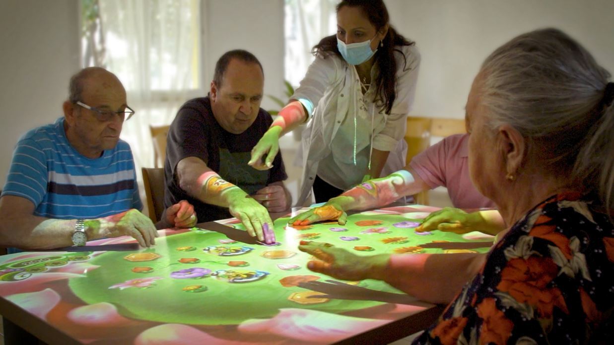 The Obie interactive projector used in a nursing home