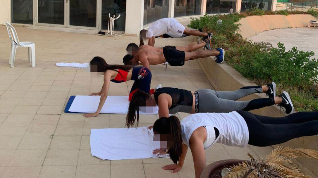 אימון במלונית הקורונה באשקלון (צילום: דובר צה"ל) מלונית הקורונה "הרלינגטון" באשקלון