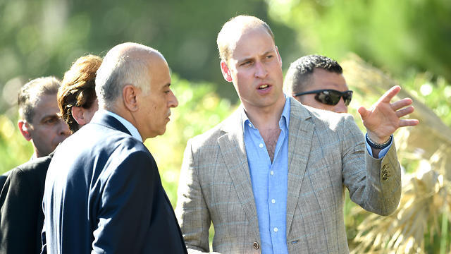 Jibril Rajoub with Britain's Prince William in the West Bank in 2018 