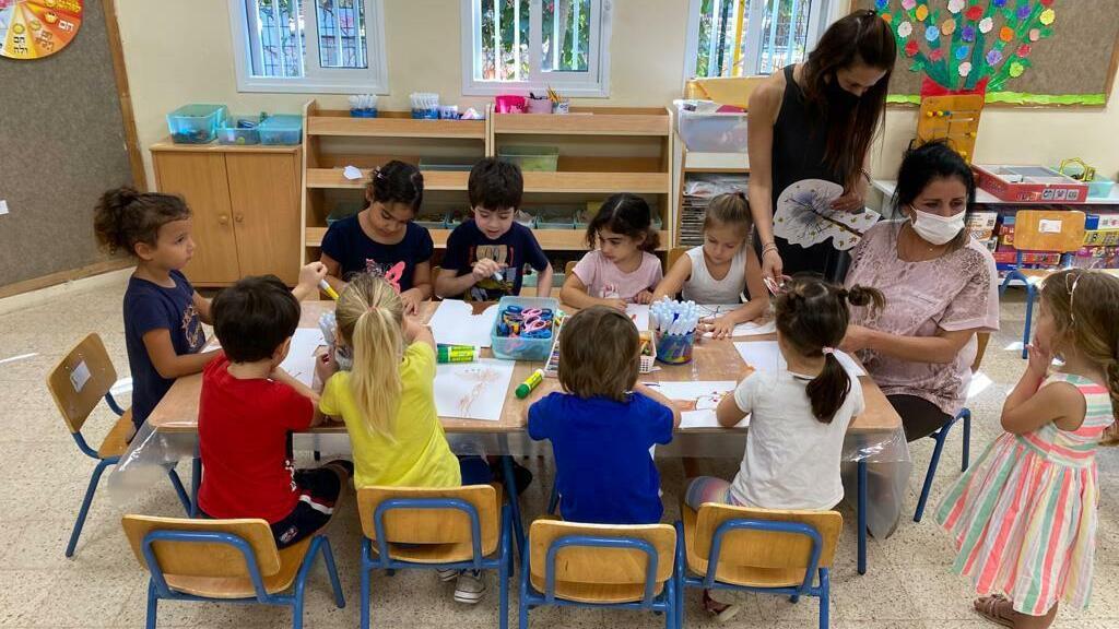 A kindergarten in Ra'anana during the COVID pandemic (Photo: Ra'anana Municipality) גן אלונים ברעננה