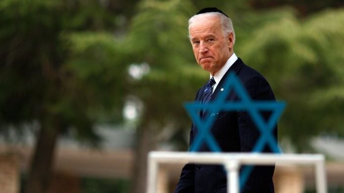 President Joe Biden walks in cemetery on Mt. Herzel in Jerusalem (Photo: Getty Images) Vice President Joe Biden walks in cemetery on Mt. Herzel in Jerusalem on