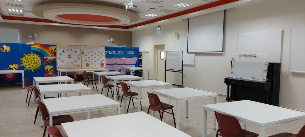 כיתת לימודים בחלל גדול. בית הספר המנחיל ברמת גן (צילום: עיריית רמת גן) בית ספר המנחיל רמת גן