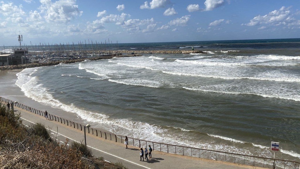 זיהום בחופי תל אביב, בתחילת החודש (צילום: מוטי קמחי) זיהום בחופי תל אביב