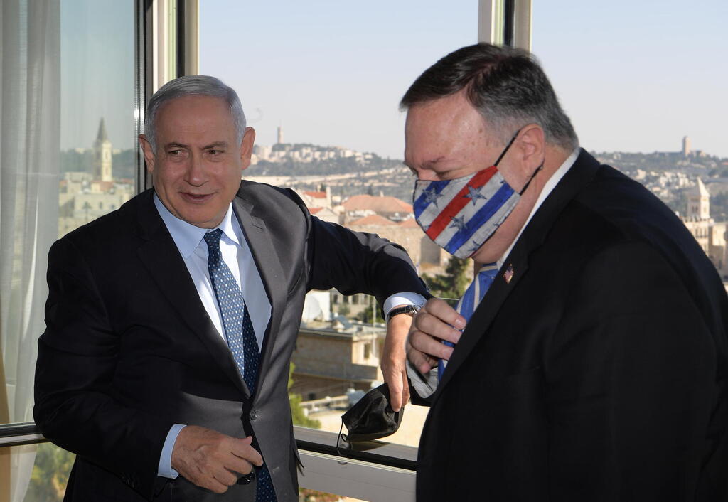 פומפאו עם נתניהו. ביקור פרידה (צילום: עמוס בן גרשום, לע"מ) בנימין נתניהו ומייק פומפאו