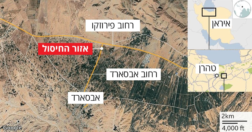 מפה: BBC מפת החיסול באיראן