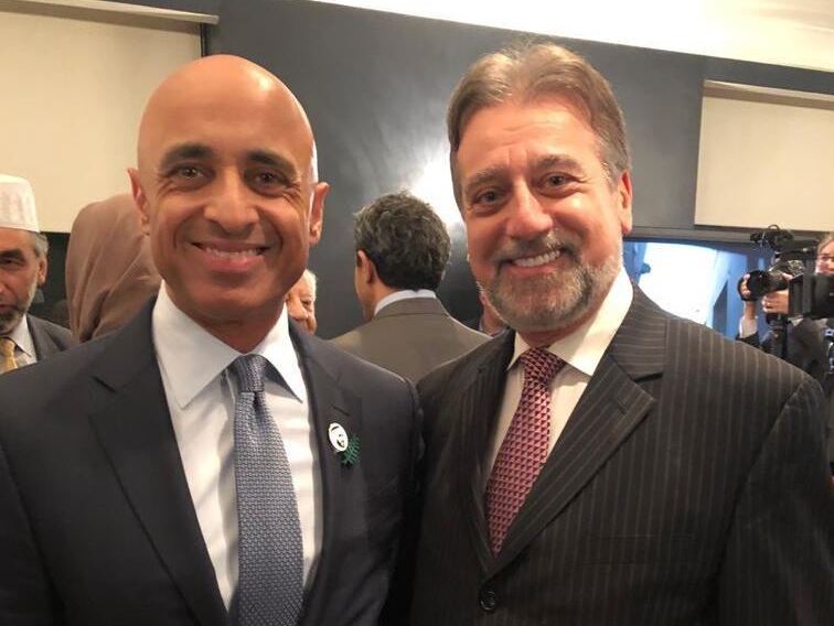 Rabbi Elie Abadie, right, with UAE Ambassador to the U.S. Yousef Al Otaiba (Photo: Courtesy) UAE Ambassador to the United States Yousef Al Otaiba (L) with Rabbi Abadie
