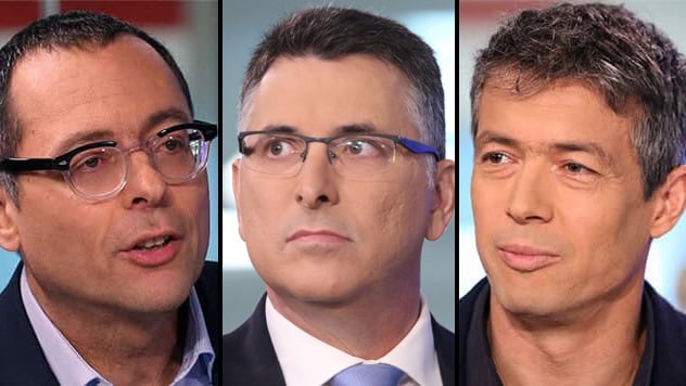 מימין: יועז הנדל, גדעון סער וצבי האוזר (צילום: אבי מועלם, יריב כץ) יועז הנדל גדעון סער צבי האוזר