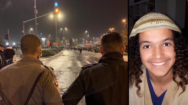 אוחנה מתנגד להפגנות בסגר. "לשבת בשקט שבועיים" (צילום: דוברות המשטרה) ההפגנה מול המטה הארצי