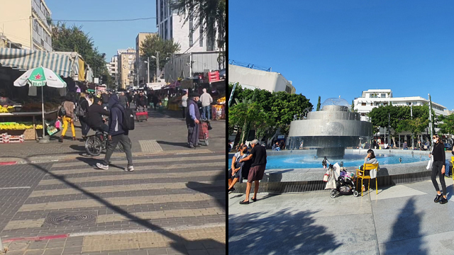 סגר שלישי בנתניה ותל אביב - ללא אכיפה (צילום: שמוליק דודפור, רענן בן צור) סגר שלישי בנתניה ותל אביב ללא אכיפה