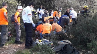 חילוץ רוכב האופנוע בבוסתן הכרמל