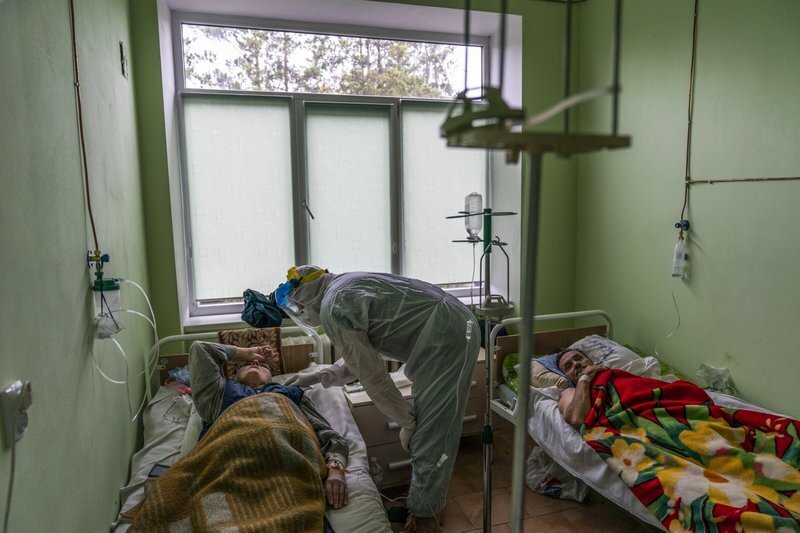 A coronavirus ward in Striy, Ukraine in October 
