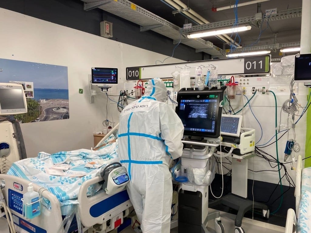 An underground coronavirus ward at Haifa's Rambam Health Care Campus (Photo: Rambam Health Care Campus) מחלקת הקורונה בבית חולים רמב"ם בחיפה