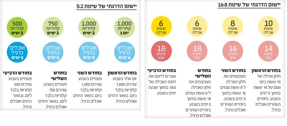*שימו לב: חשוב לעבור את התהליך תוך ניטור ובליווי של איש מקצוע מנטה צום לסירוגין