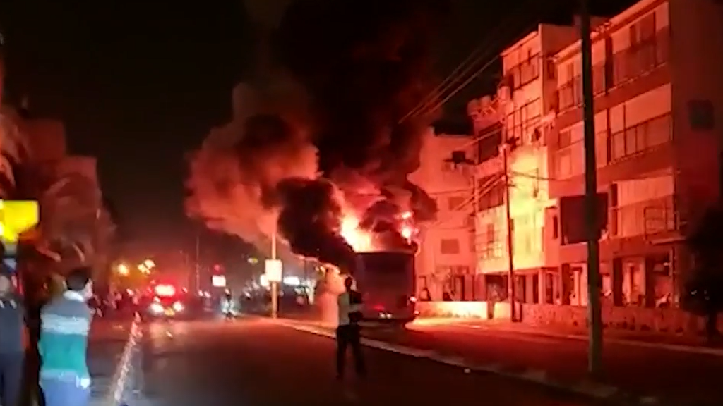 The scene of the riots in Bnei Brak on Sunday night 