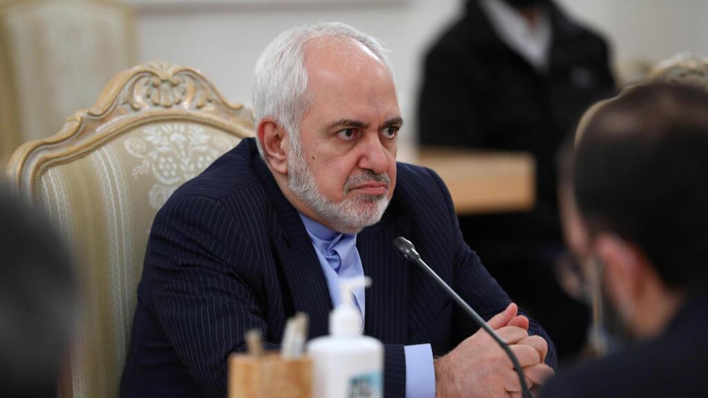 Iranian Foreign Minister Mohammad Javad Zarif during a meeting with Russian Foreign Minister Sergey Lavrov in Moscow in January (Photo: Russian Foreign Ministry) שר החוץ של איראן מוחמד ג'וואד זריף מפגש ב מוסקבה רוסיה עם שר החוץ הרוסי סרגיי לברוב