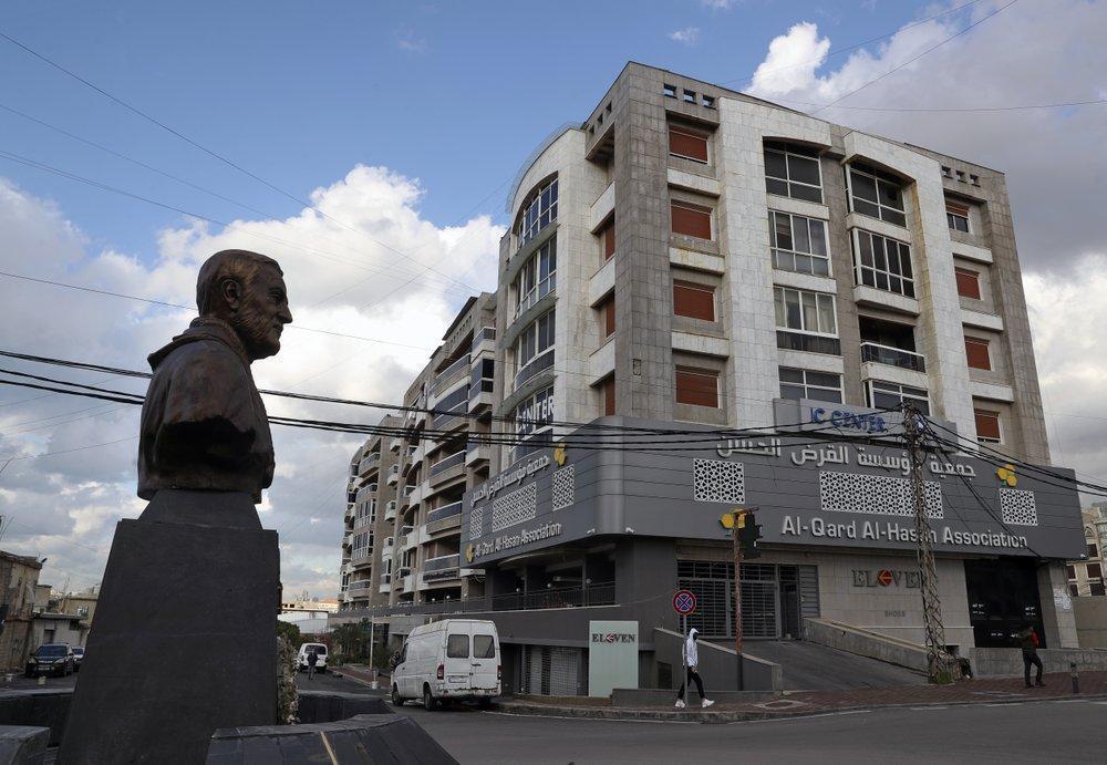 A statue of Iranian general Qasem Soleimani, killed by the U.S. last year, stands in front of a branch of the Hezbollah-run Qard al-Hassan Association, in Ghobeiry, Lebanon (Photo: AP) A statue of Iranian General Qassem Soleimani, former head of Iran's Quds force, stands in front of a branch of the Hezbollah-run Qard al-Hassan Association, in Ghobeiry, Lebanon