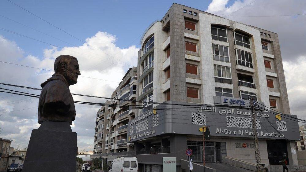 A statue of Iranian General Qassem Soleimani, former head of Iran's Quds force, stands in front of a branch of the Hezbollah-run Qard al-Hassan Association, in Ghobeiry, Lebanon (Photo: AP) A statue of Iranian General Qassem Soleimani, former head of Iran's Quds force, stands in front of a branch of the Hezbollah-run Qard al-Hassan Association, in Ghobeiry, Lebanon