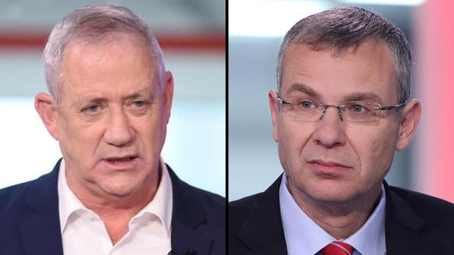 חילופי האשמות. גנץ ולוין (צילום: קובי קואנקס, אבי מועלם) בני גנץ ויריב לוין