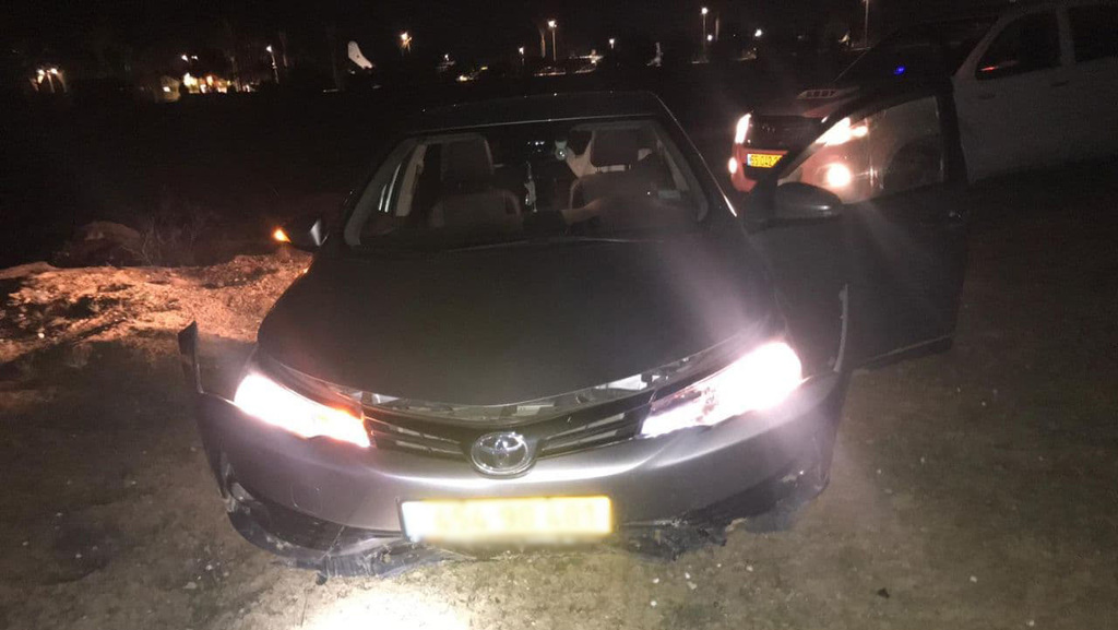 הרכב שבו התפרץ החשוד לבסיס נבטים (צילום: דוברות המשטרה) רכבו של החשוד בפריצה לבסיס נבטים