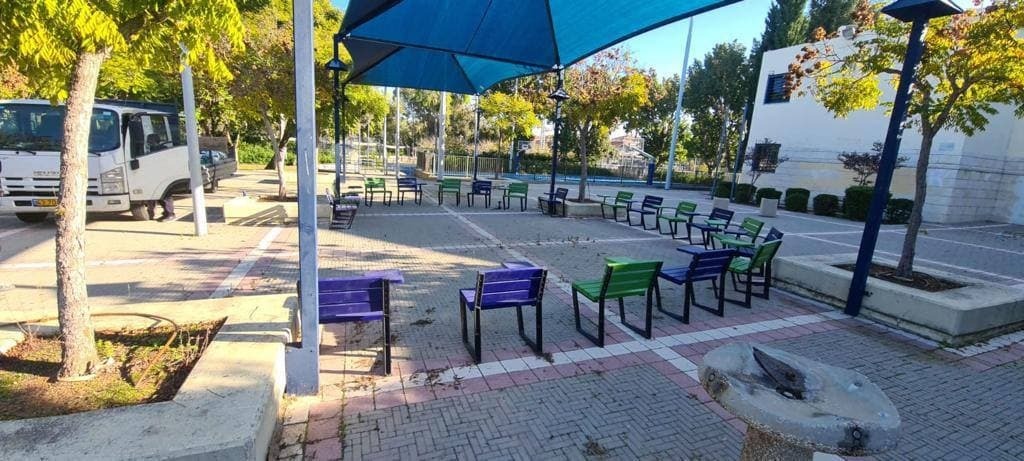 הכנה ללמידה במרחב הפתוח בראשון לציון. העירייה שוקלת קפסולות לילדי הגנים, ובדיקות קורונה רציפות (צילום: דוברות עיריית ראשון לציון) הכנה ללמידה במרחב הפתוח בראשון לציון