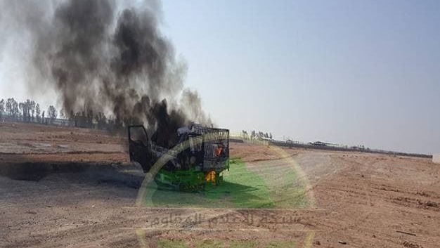"רכב הותקף מהאוויר". התיעוד לכאורה מהזירה בגבול סוריה-עיראק תקיפה באזור הגבול בין סוריה לעיראק