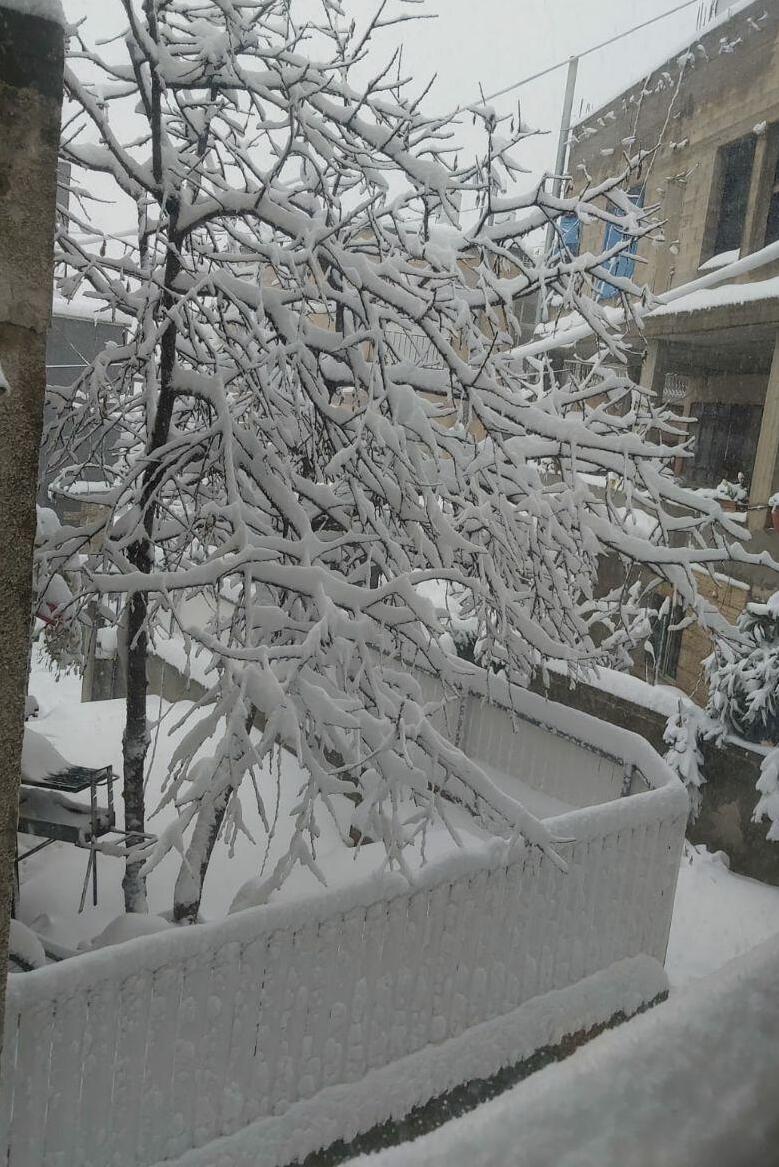 Snowfall in the Druze town of Majdal Shams