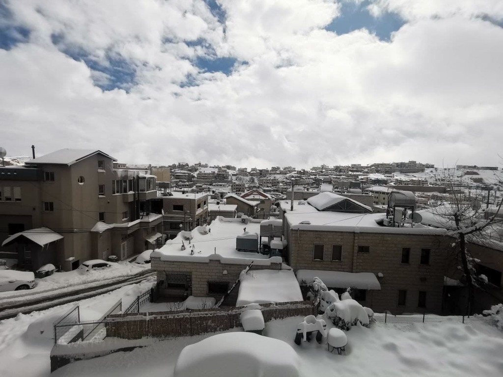 שלג במג'דל שמס (צילום: פאדי אמון) שלג במג'דל שמס