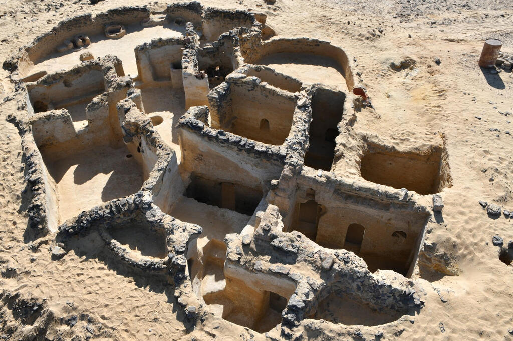 An ancient Christian dating back to the 5th century CE, discovered in the Tal Ganoub Qasr Al-Ajouz site (Photo: AFP) an ancient Christian structure carved in the bedrock dating back to the 5th century AD, discovered in the Tal Ganoub Qasr Al-Ajouz site