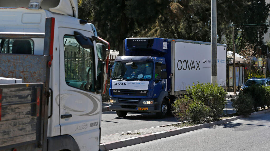 A refrigerated truck loaded with the first delivery of coronavirus vaccine via the United Nations Covax program supporting poorer areas, drives toward the West Bank city of Ramallah, on March 17, 2021 (Photo: AFP) A refrigerated truck loaded with the first delivery of coronavirus vaccine via the United Nations Covax program supporting poorer areas, drives toward the West Bank city of Ramallah, on March 17, 2021